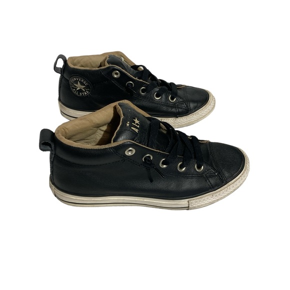 Converse All Stars sneakers black leather size 4 - Picture 7 of 10